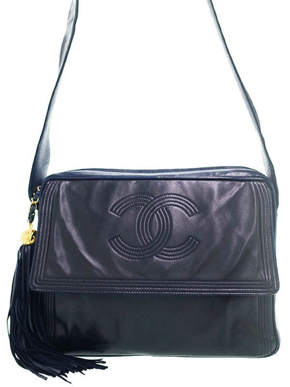 Chanel Coco Mark Shoulder Bag Black x Navy