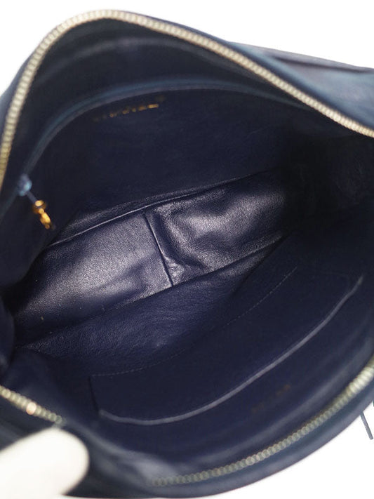 Chanel Coco Mark Shoulder Bag Black x Navy