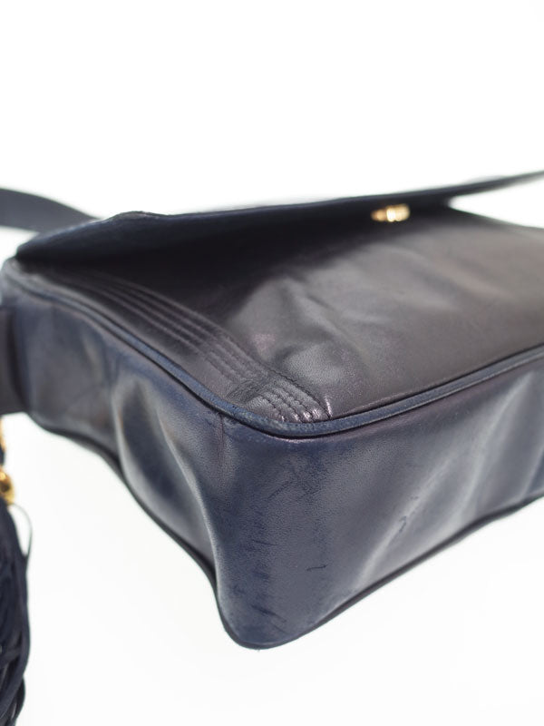Chanel Coco Mark Shoulder Bag Black x Navy