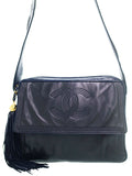 Chanel Coco Mark Shoulder Bag Black x Navy