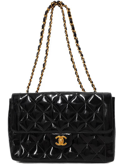 Chanel Matelasse Chain Shoulder Bag Patent Leather