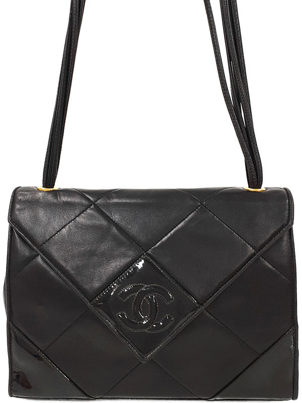 Chanel Matelasse Shoulder Bag Leather Black