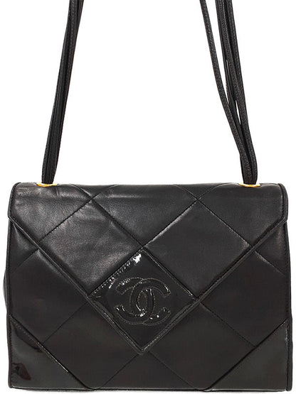 Chanel Matelasse Shoulder Bag Leather Black