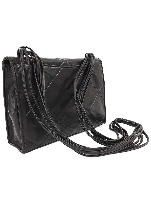 Chanel Matelasse Shoulder Bag Leather Black
