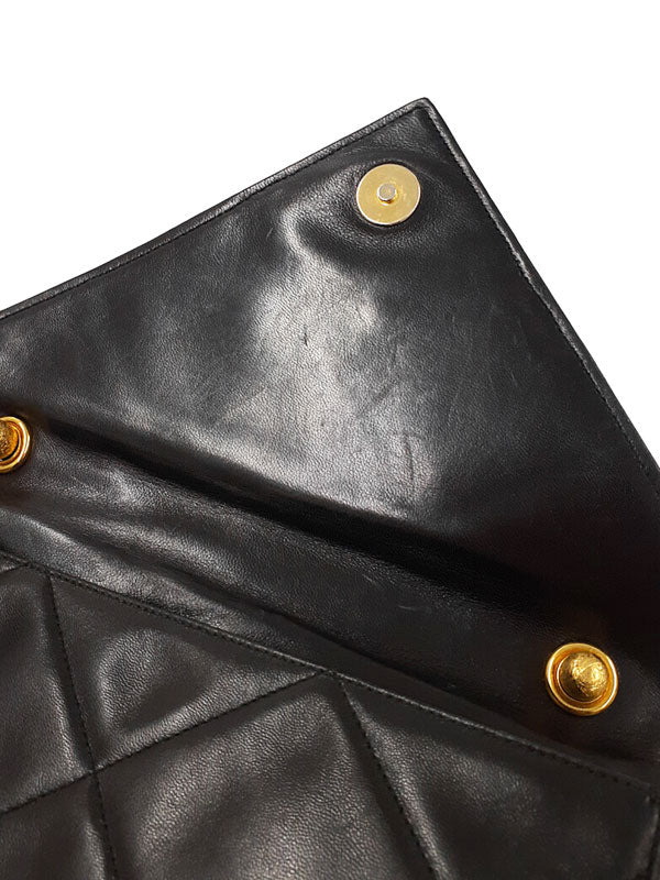 Chanel Matelasse Shoulder Bag Leather Black