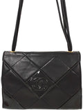 Chanel Matelasse Shoulder Bag Leather Black