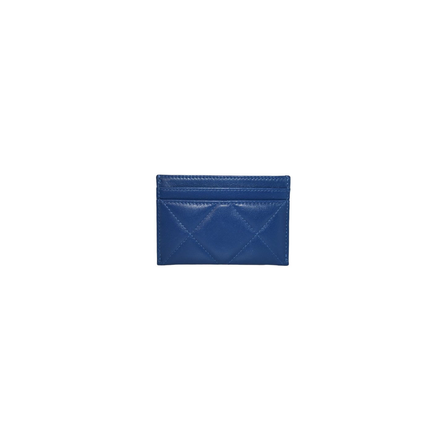 Chanel bags 19 Quilted Goatskin Card Holder Dark Blue