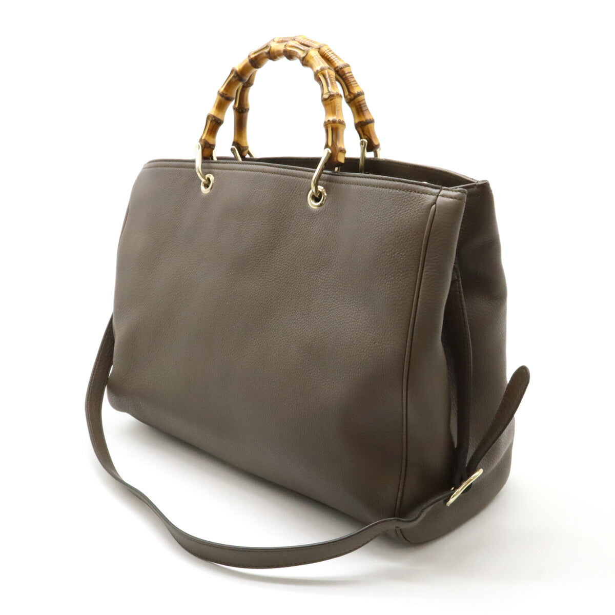 Gucci Leather Bamboo Shopper 2way Bag 323658