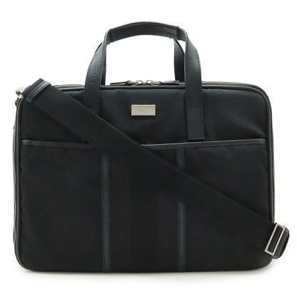 Gucci Logo Plate Nylon Canvas 2way Briefcase