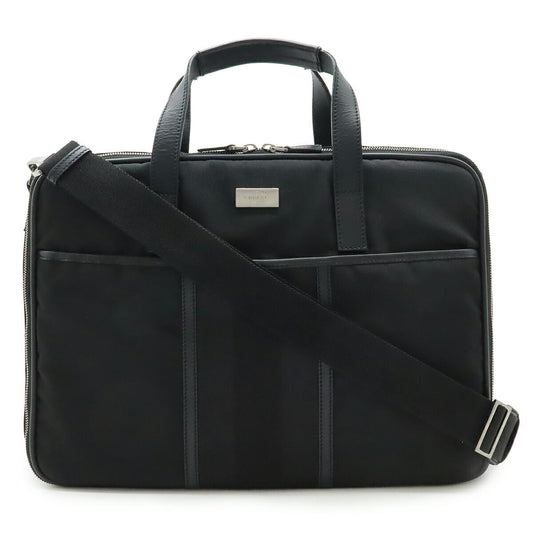 Gucci Logo Plate Nylon Canvas 2way Briefcase