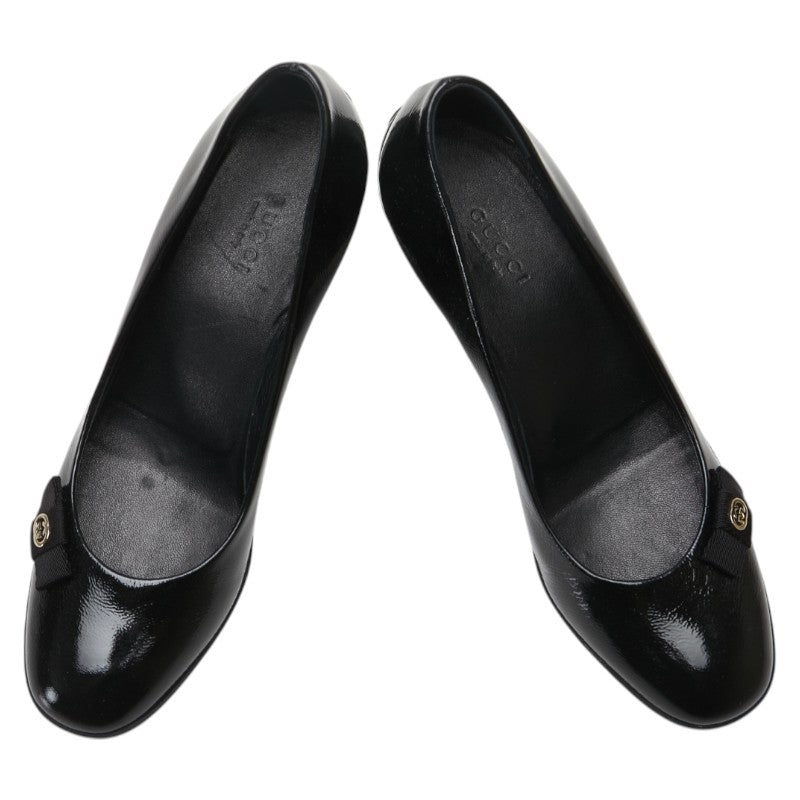 Gucci Ribbon Interlocking G Patent Leather Pumps