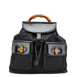 Gucci Bamboo Patent Leather Nylon Backpack