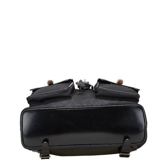 Gucci Bamboo Patent Leather Nylon Backpack