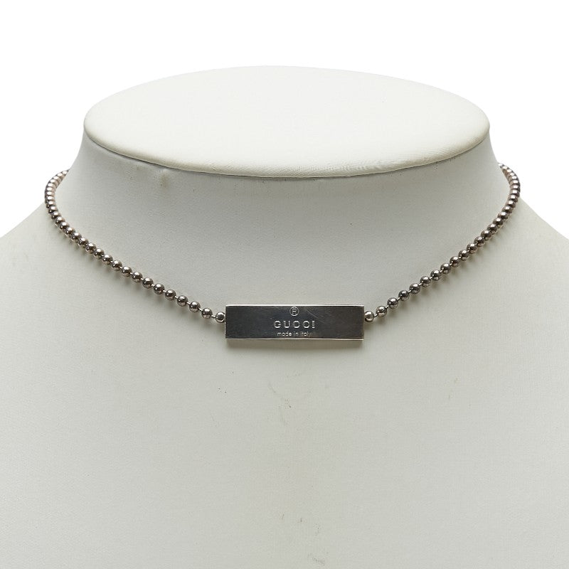 Gucci Logo Plate SV925 Necklace