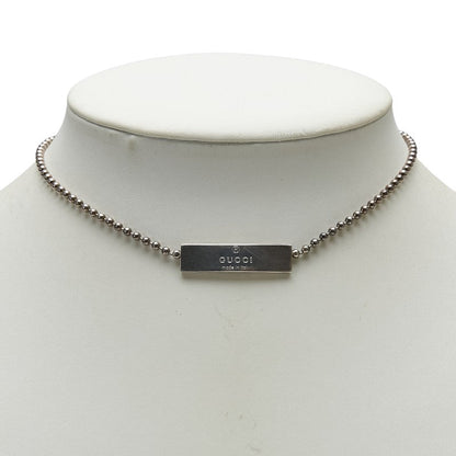 Gucci Logo Plate SV925 Necklace