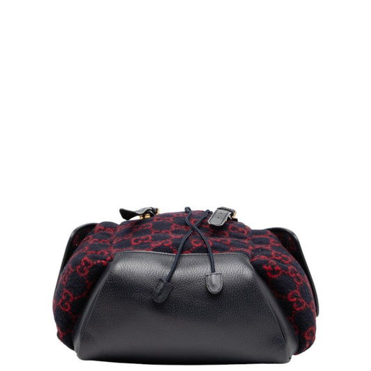 Gucci GG Wool Wool Leather Backpack