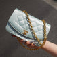CHANEL 1989-1991 Baby Blue Satin Diana Mini