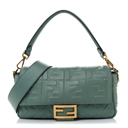 Amelia Nappa FF 1974 Embossed Baguette Menta