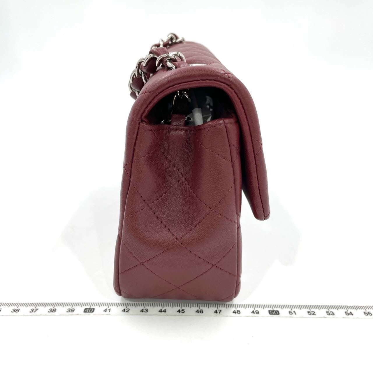 Chanel Classic Flap Rectangular Mini Burgundy Lambskin Silver HW, 2019