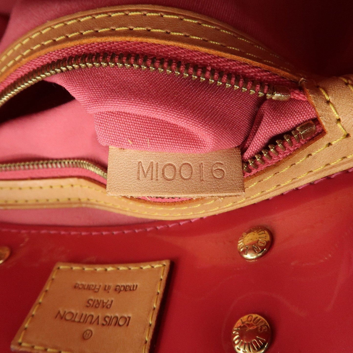 Louis Vuitton Monogram Vernis Lead PM Hand Bag Framboise M9132F