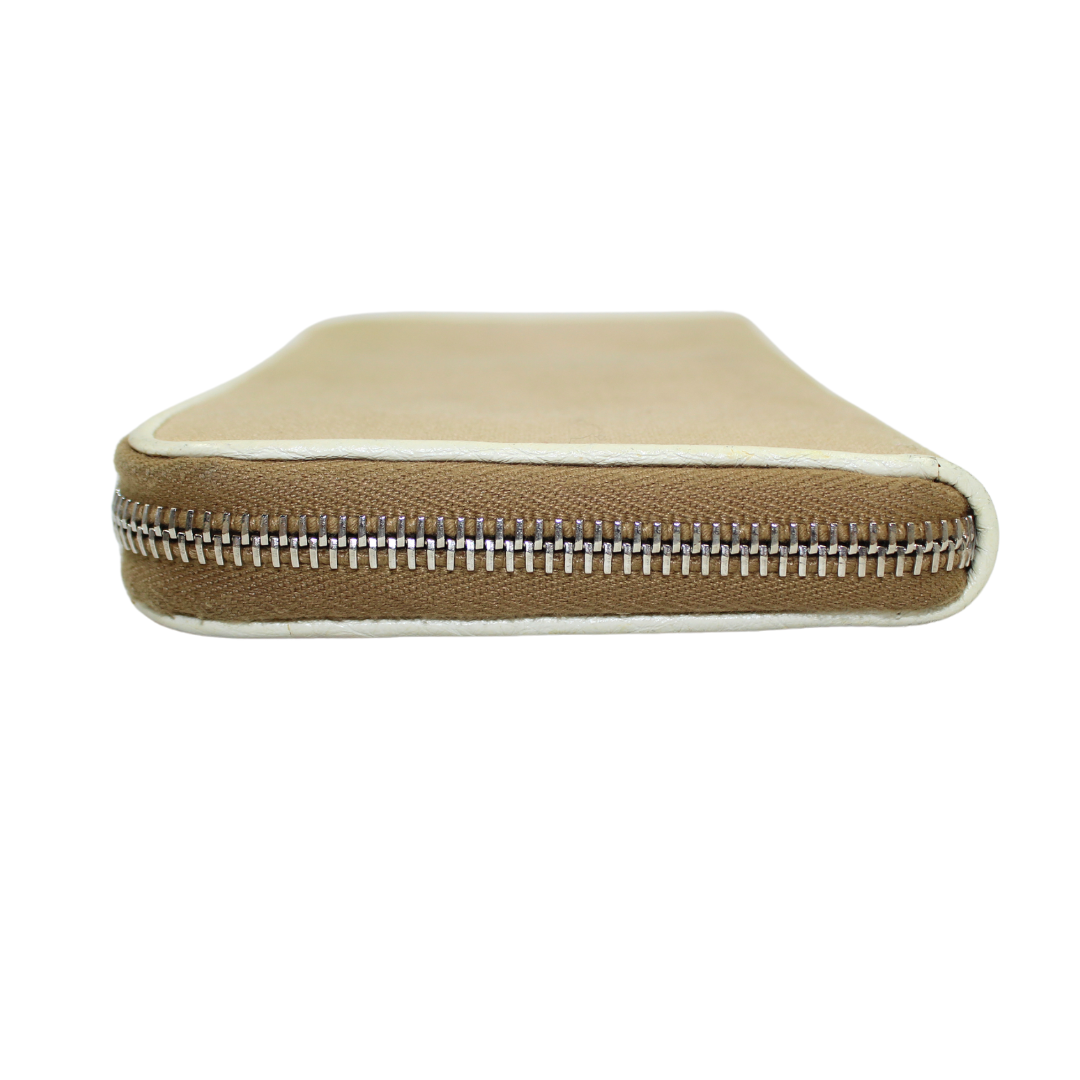 Prada   Logo Canvas Zip Around Wallet