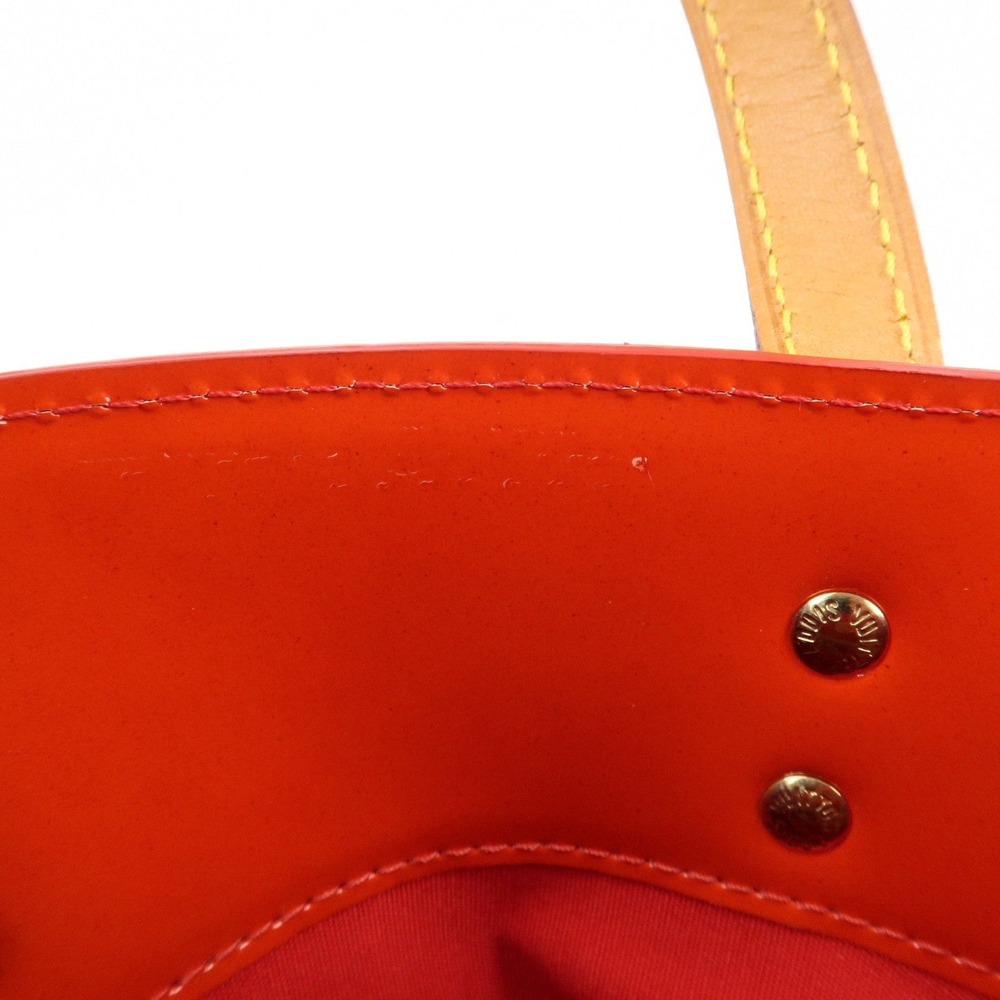 Louis Vuitton Monogram Vernis Lead PM Hand Bag Rouge M91088