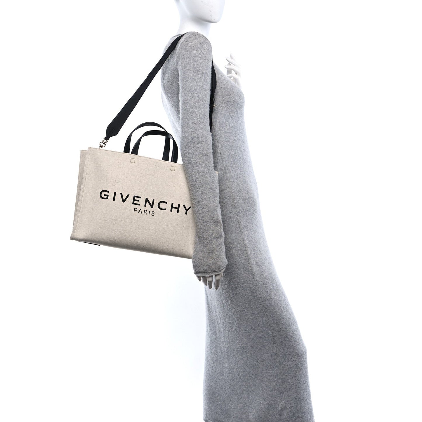 Givenchy Canvas Bond Shopper Tote Beige Black