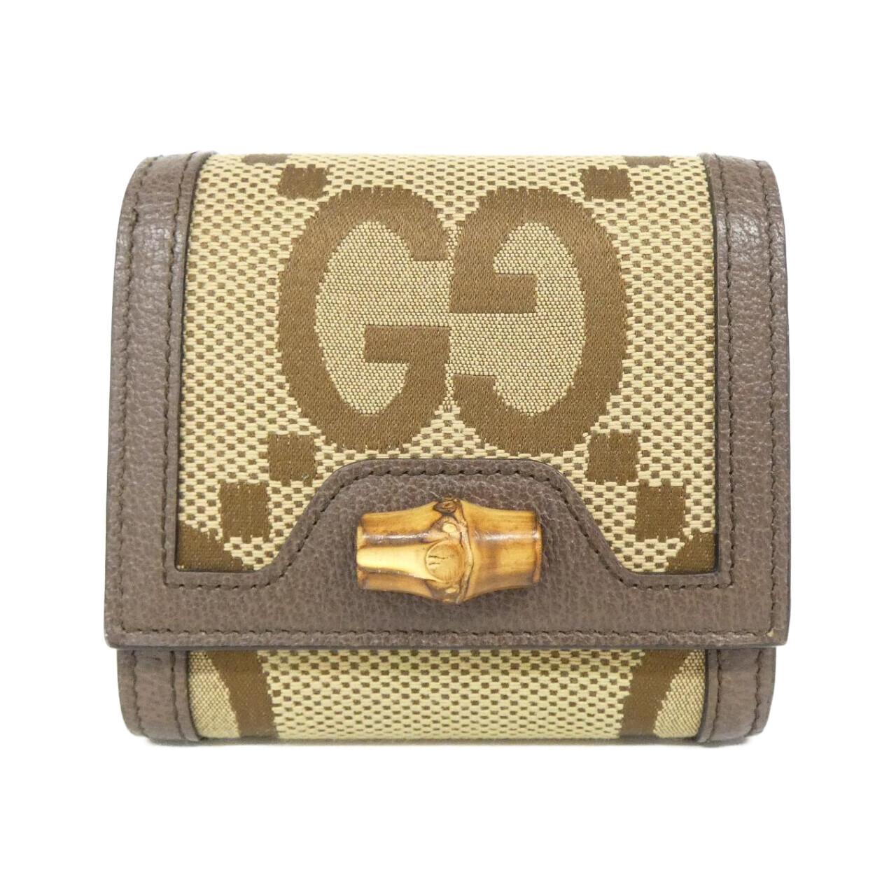 Gucci GUCCI DIANA Jumbo GG Canvas Leather Wallet