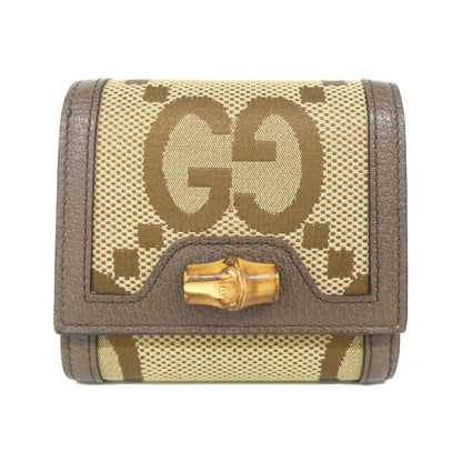 Gucci GUCCI DIANA Jumbo GG Canvas Leather Wallet