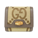 Gucci GUCCI DIANA Jumbo GG Canvas Leather Wallet