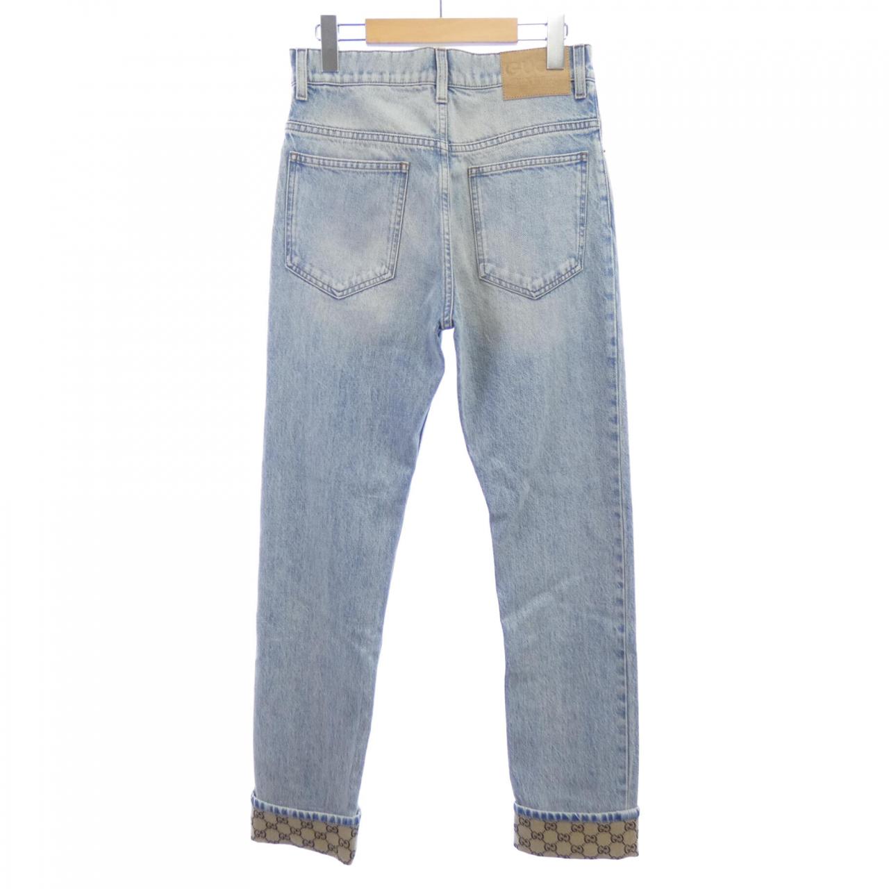 Gucci GG Turn Up Washed Denim Jeans
