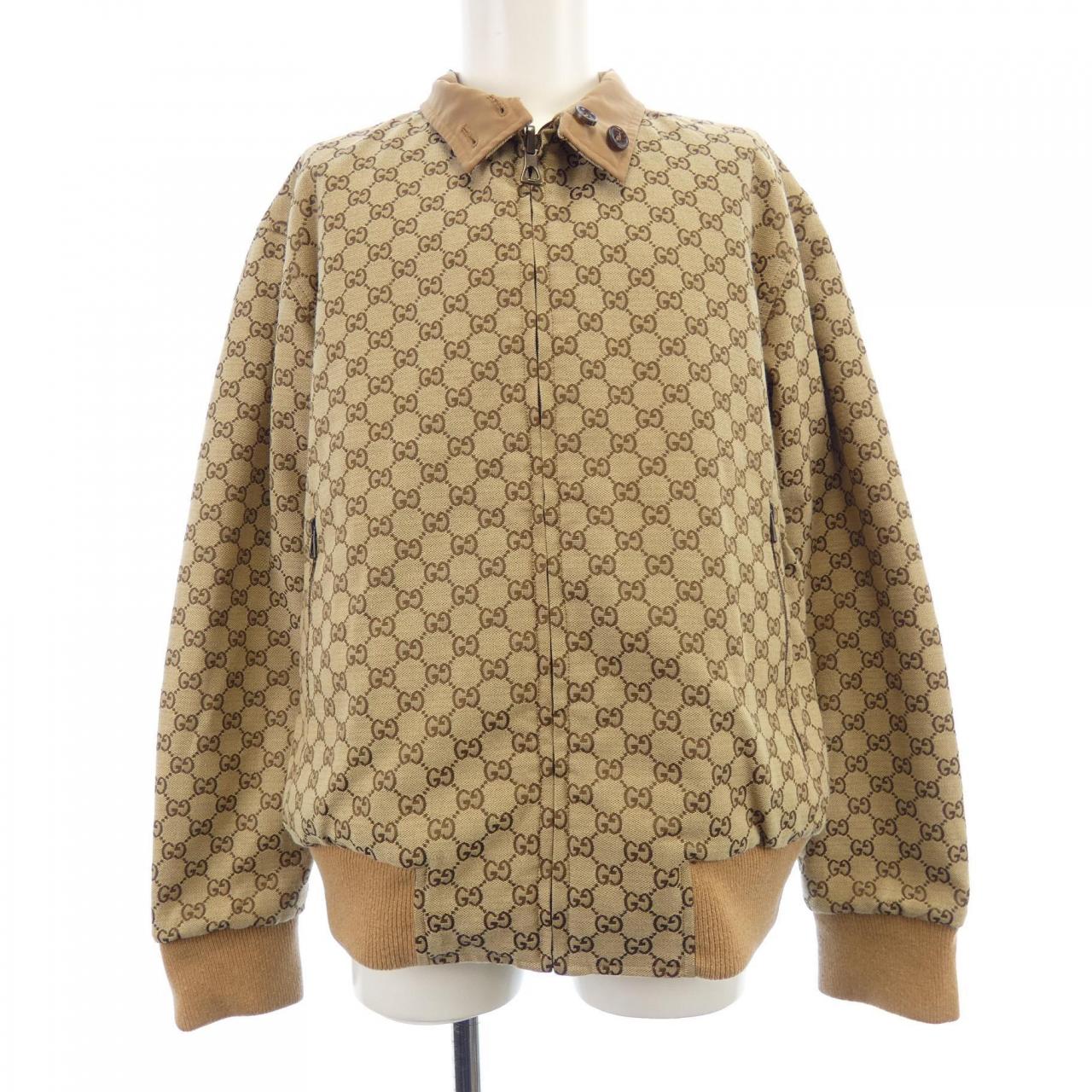 Gucci Leather GG Canvas Reversible Jacket