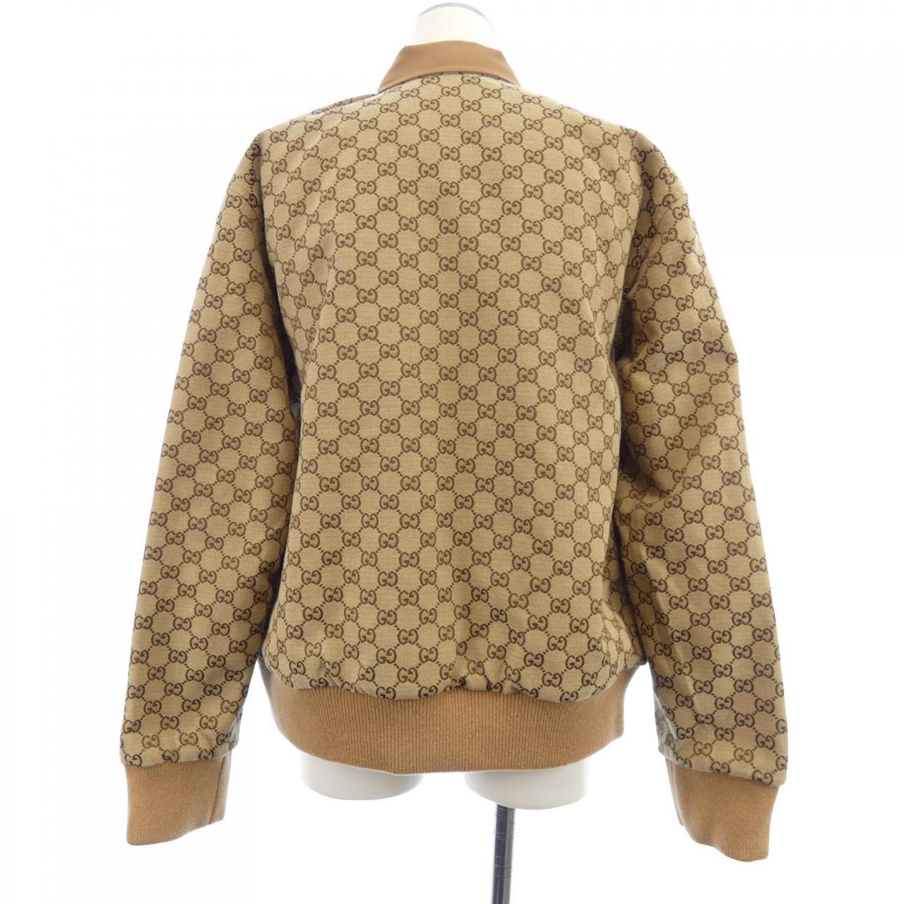 Gucci Leather GG Canvas Reversible Jacket