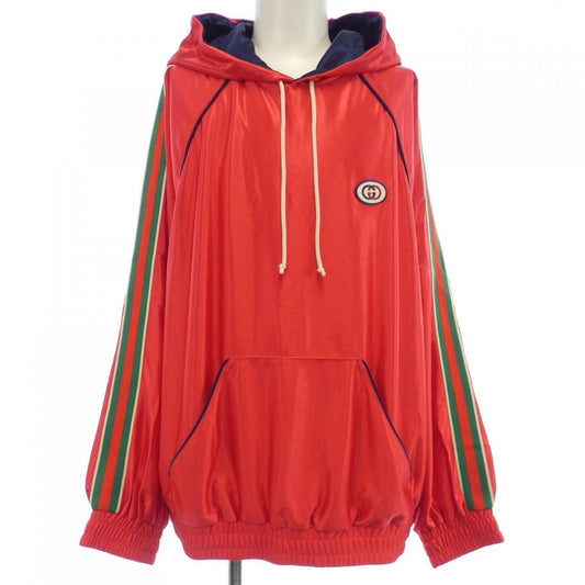 Gucci Logo Patch Shiny Jersey Hoodie