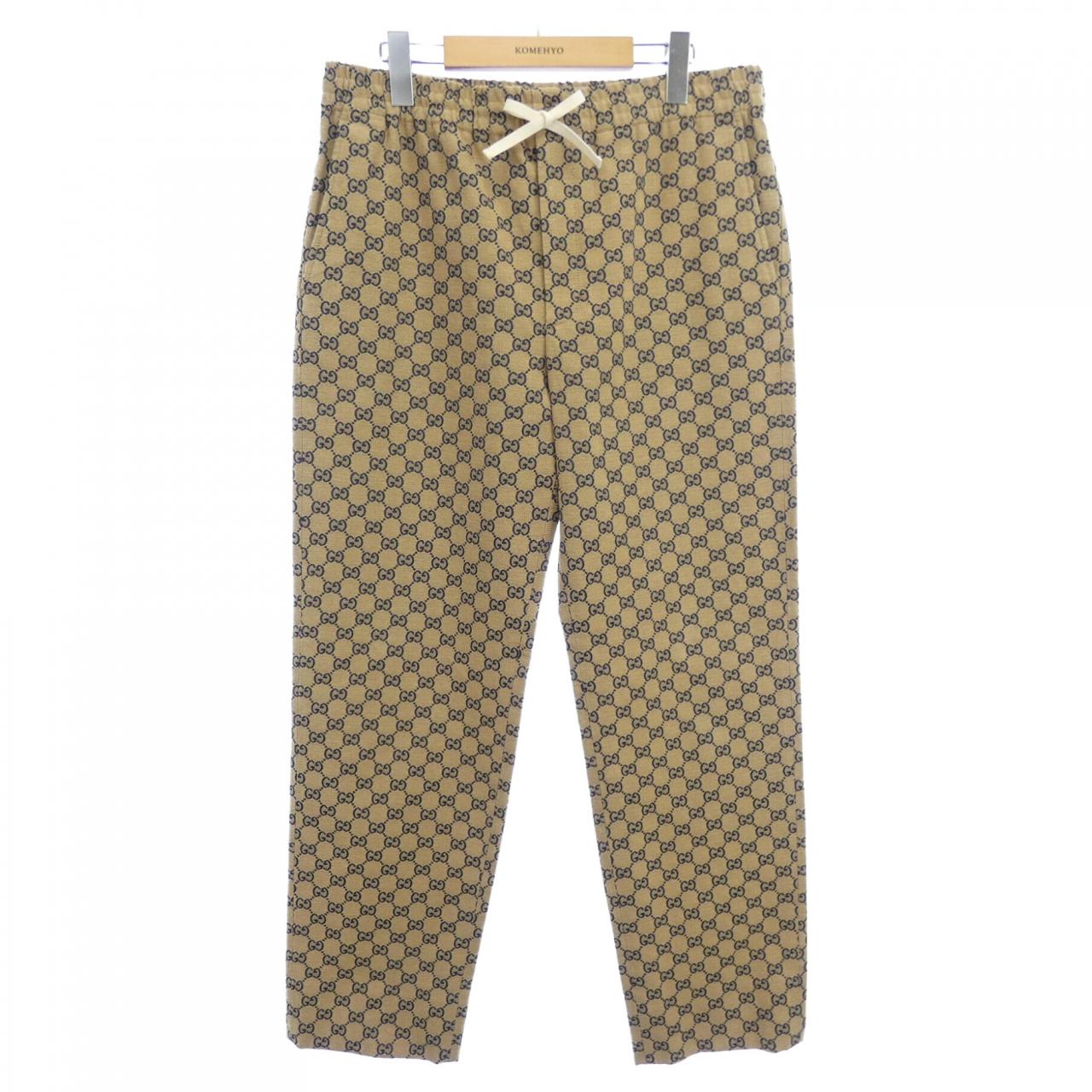 Gucci Interlocking G GG Canvas Leather Pants