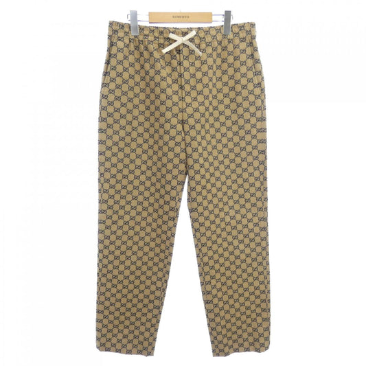 Gucci Interlocking G GG Canvas Leather Pants