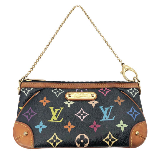 Louis Vuitton Pochette MM Shoulder Bag Noir Black Chain Ladies