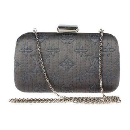 Louis Vuitton Minaudière Clutch Bag Monogram Motard Gray Silver Metal
