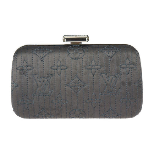 Louis Vuitton Minaudière Clutch Bag Monogram Motard Gray Silver Metal