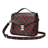 Louis Vuitton Pochette Metis MM Monogram Black Red Shoulder Handbag