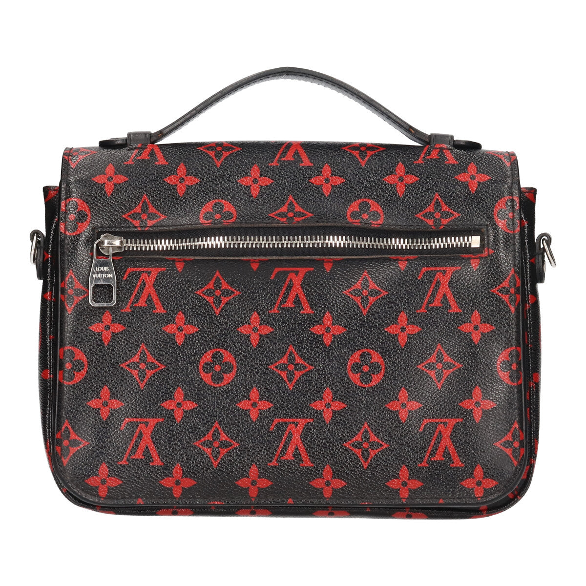 Louis Vuitton Pochette Metis MM Monogram Black Red Shoulder Handbag