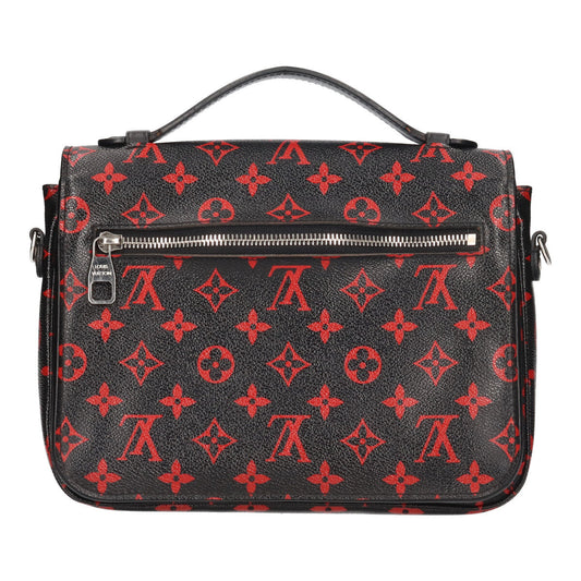 Louis Vuitton Pochette Metis MM Monogram Black Red Shoulder Handbag