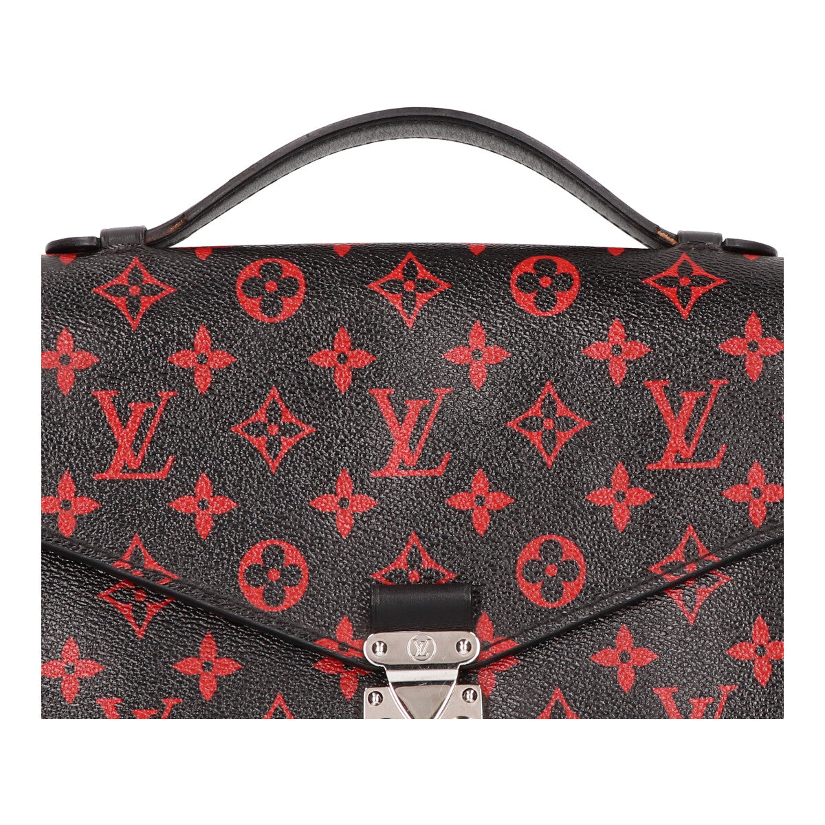 Louis Vuitton Pochette Metis MM Monogram Black Red Shoulder Handbag