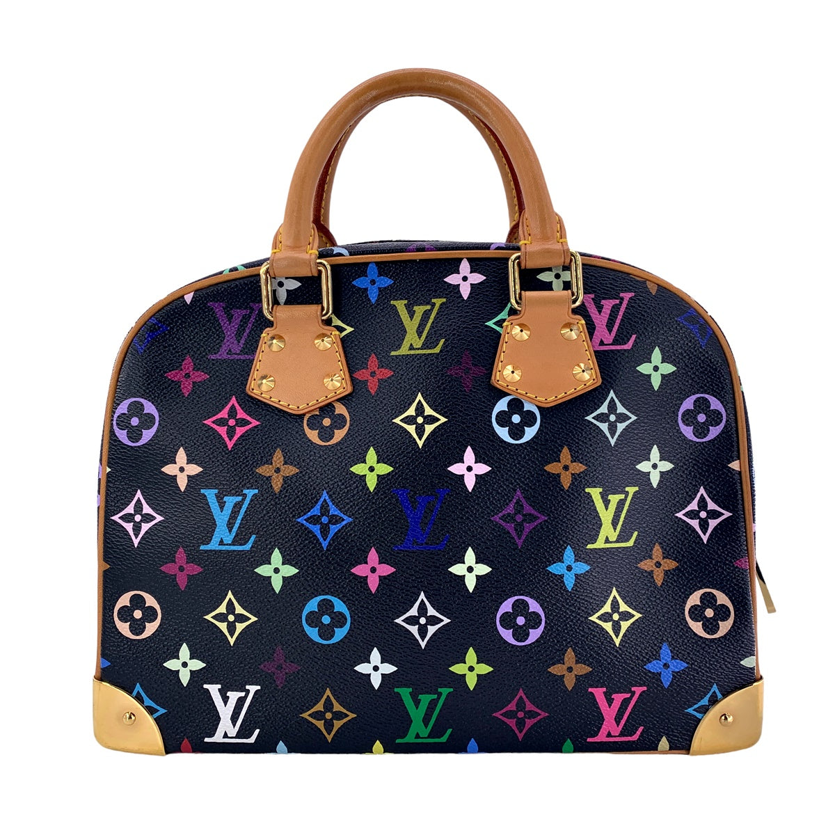 Louis Vuitton Trouville Handbag Monogram Multicolor Noir Studs