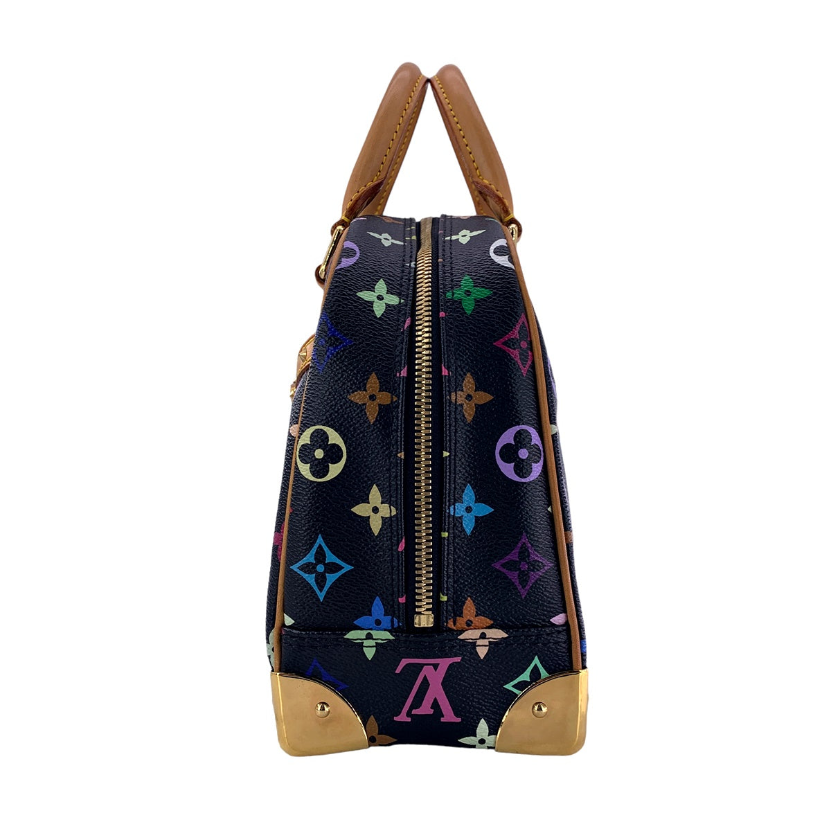 Louis Vuitton Trouville Handbag Monogram Multicolor Noir Studs