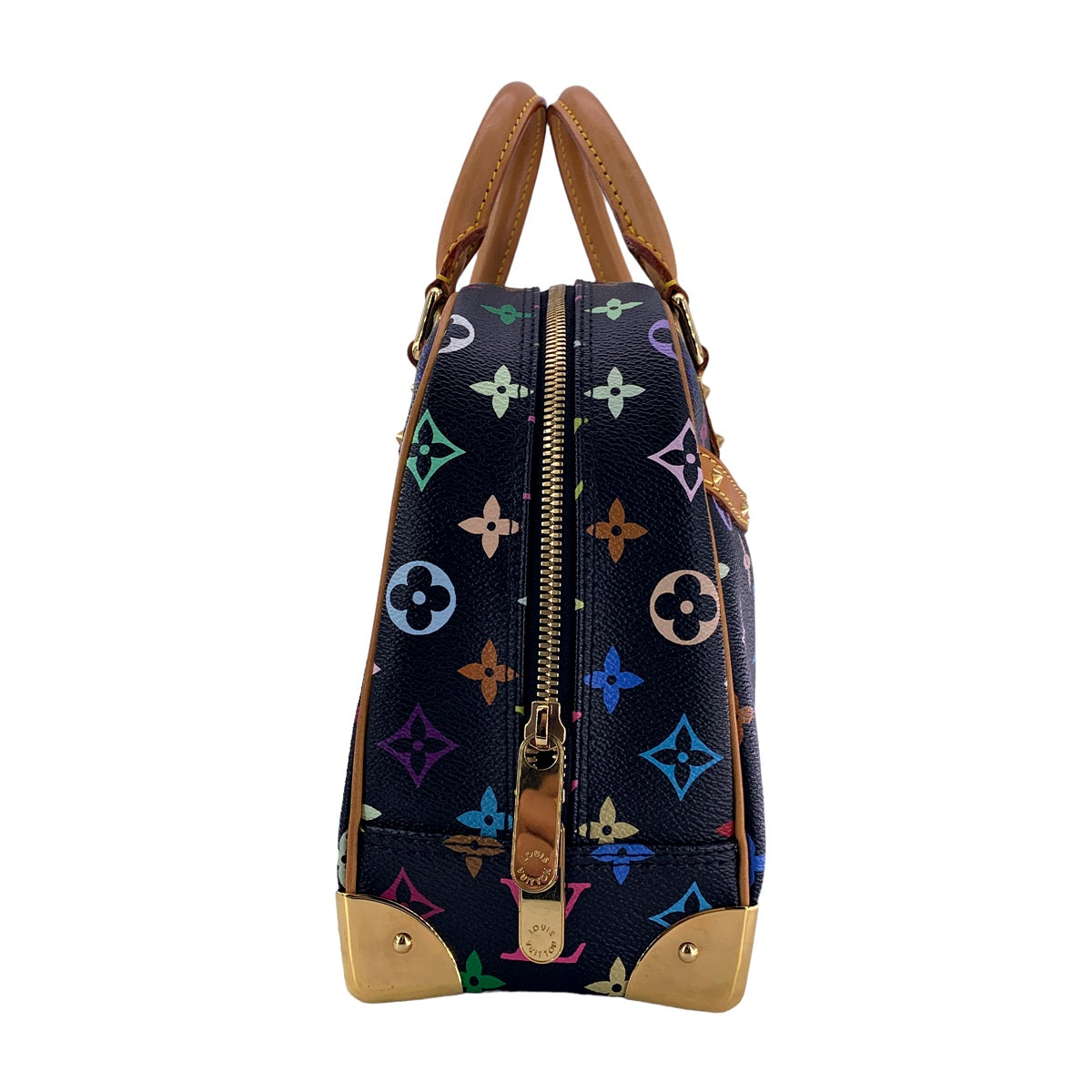 Louis Vuitton Trouville Handbag Monogram Multicolor Noir Studs
