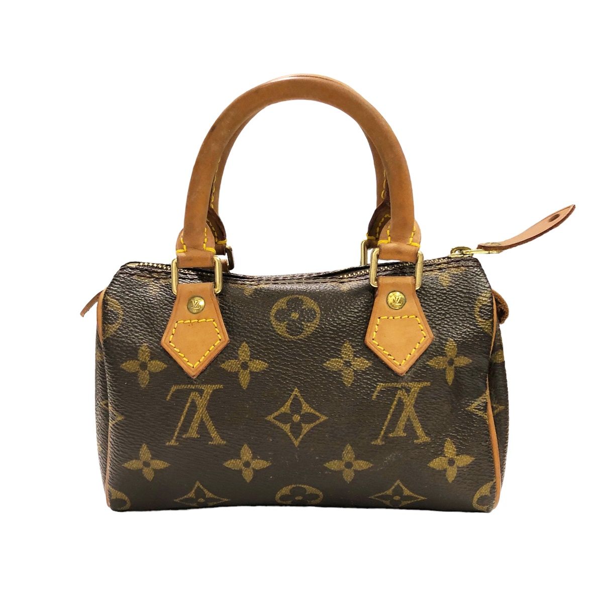 Louis Vuitton Mini Speedy Monogram Canvas Handbag Brown