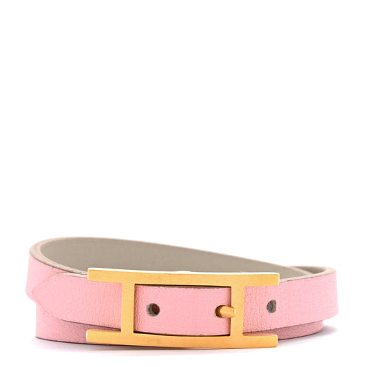 Amelia Swift Behapi Double Tour Bracelet T2 Rose Sakura Gris Perle