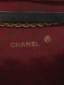 Chanel Leather Plain Shoulder Bag implant Noir Black