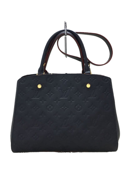 Louis Vuitton Montaigne MM Monogram Emplant Navy Cowhide Handbag